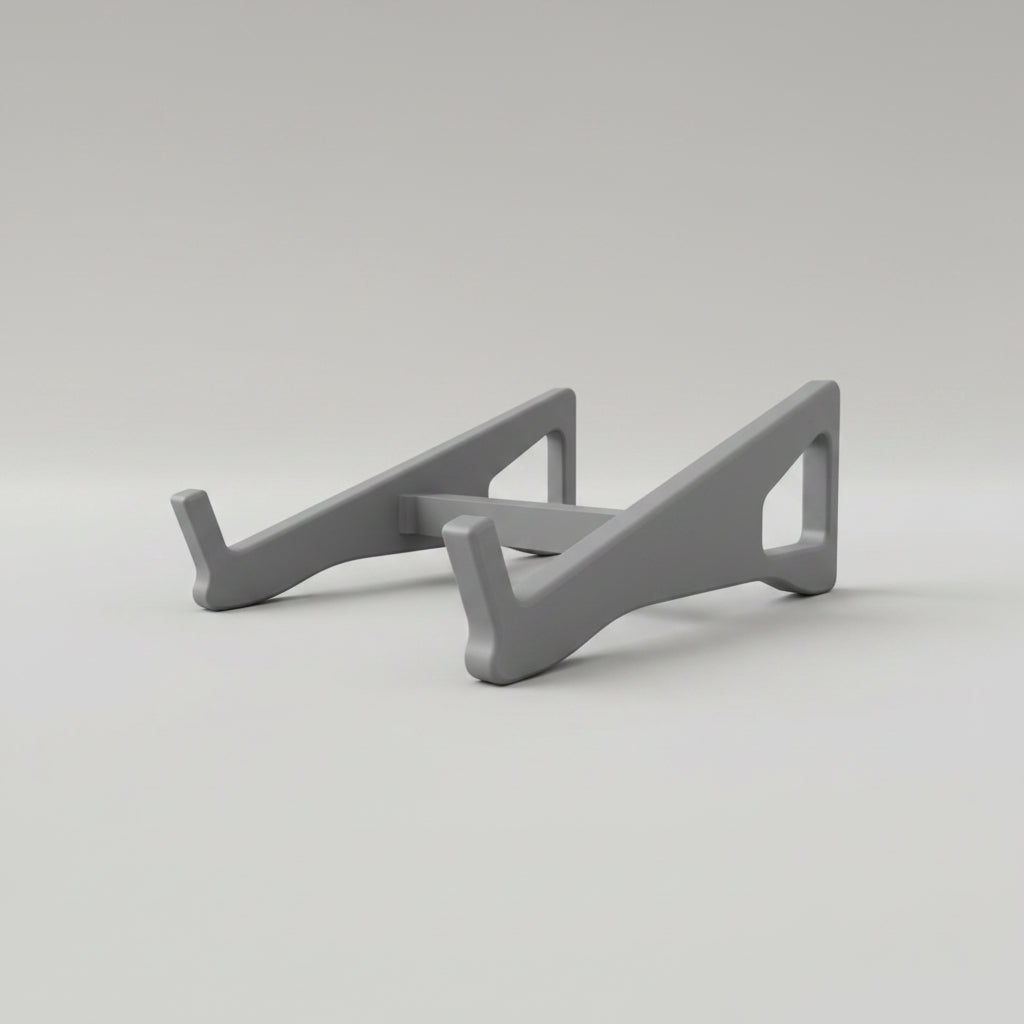 MPC Sample Pro Stand in gray modular 3D printed desktop stand for AKAI MPC samplers, front view