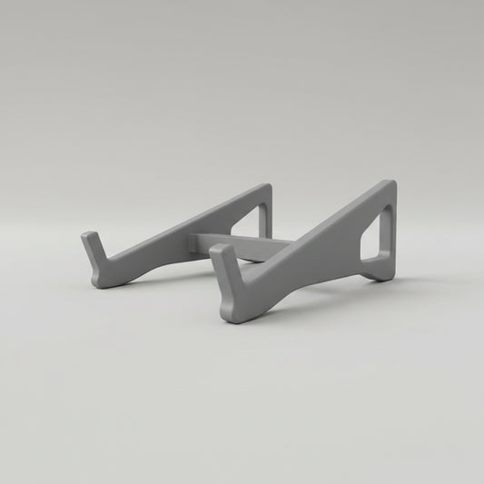 MPC Sample Pro Stand in gray modular 3D printed desktop stand for AKAI MPC samplers, front view