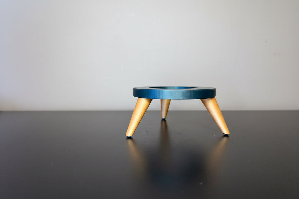 Blue Sky Objects Google Home Stand — dual-tone Black Matte and Teak Wood finish