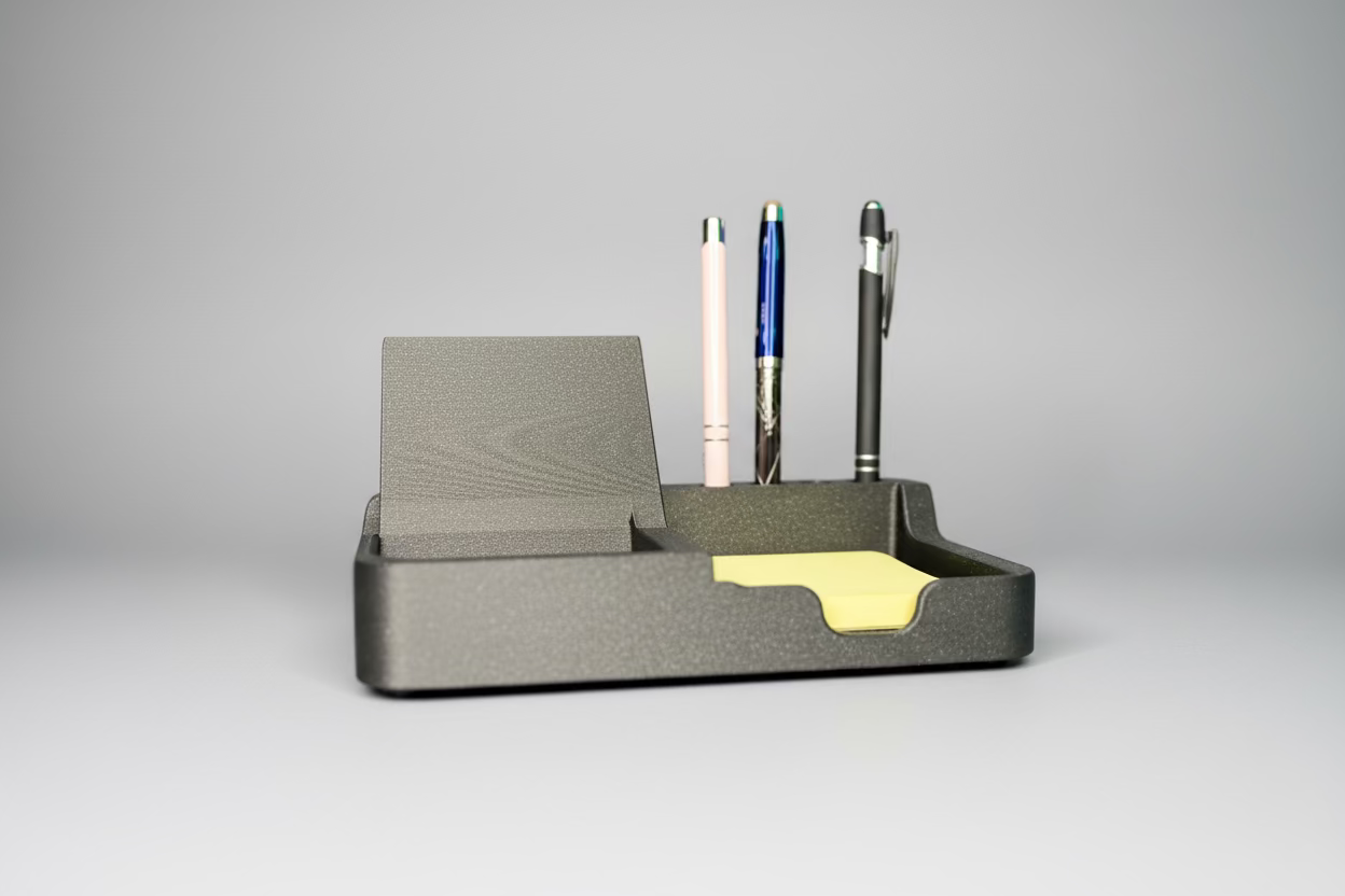 Desk Organizer | Phone Stand, Pen Holder, Sticky Notes Tray