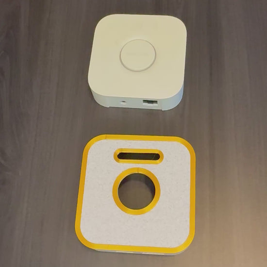 Philips Hue Bridge dual-tone case top view showing two contrasting color layers and seamless fit