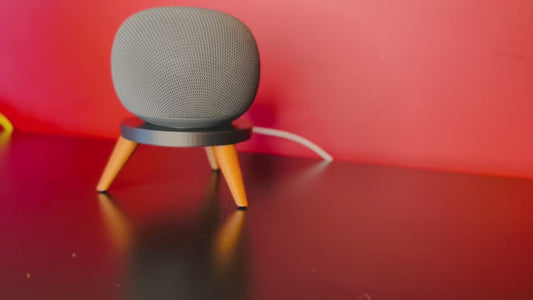 Google Home Speaker Stand | Mid-Century Modern Tripod Pedestal | Smart Home Decor | Blue Sky Objects